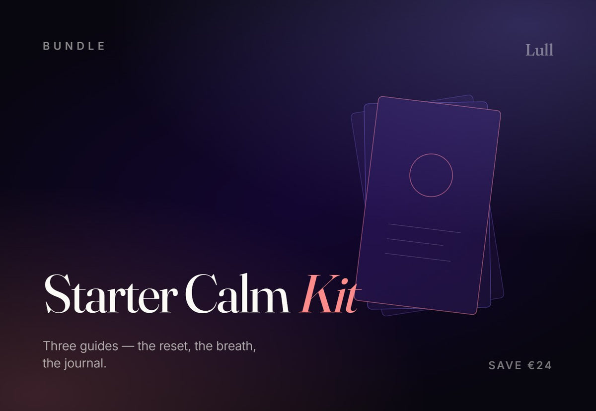 The Starter Calm Kit — cover. Three guides stacked at an angle.